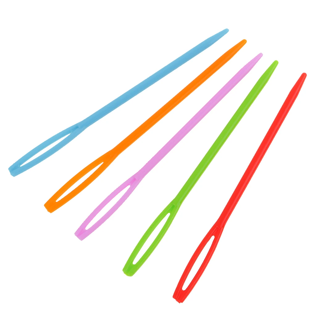 100pcs/set 7cm Plastic Sewing Needles Multicolor Weaving for Kid Wool Cross Stitch Knitting Crochet DIY Crafts Supplies | Дом и сад