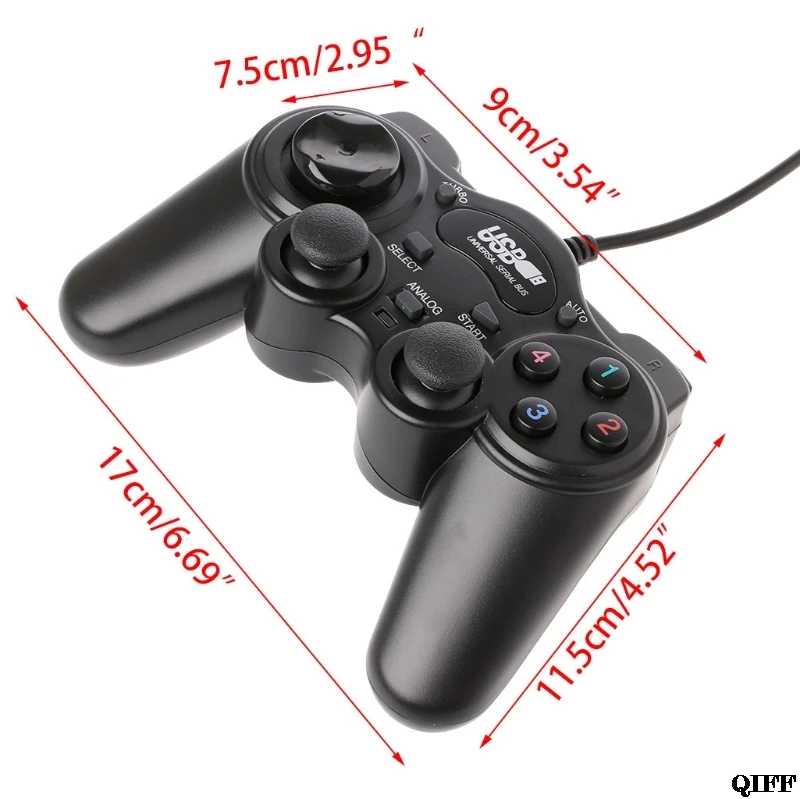 Прямая поставка и USB 2,0 геймпад игровой джойстик проводной игровой контроллер для ПК компьютер ноутбук APR28