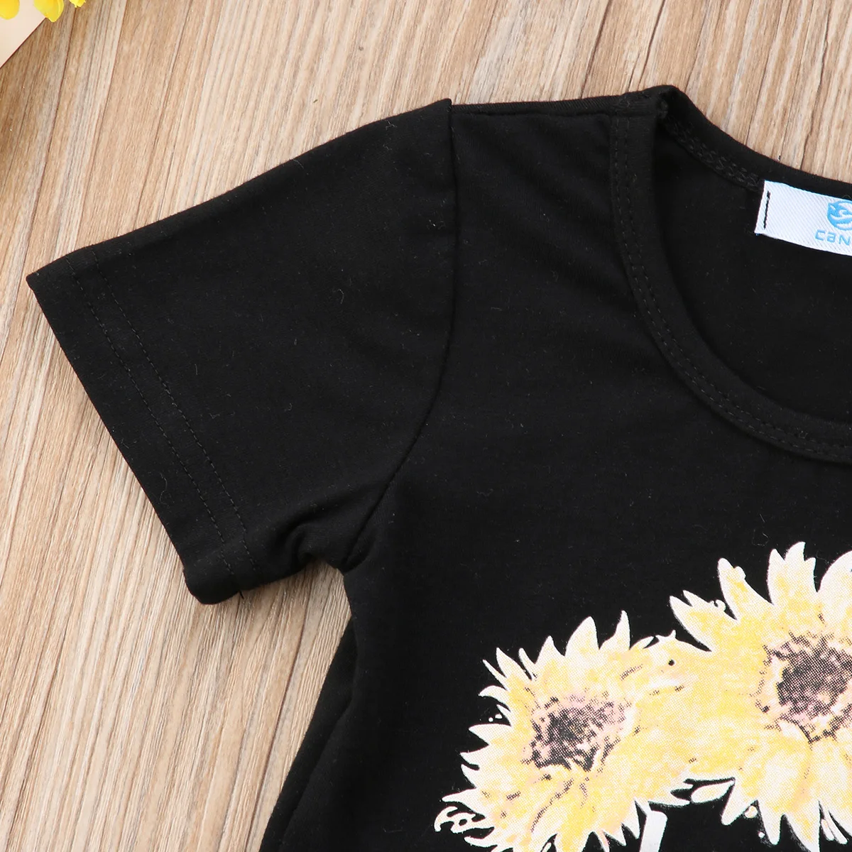 Детский летний комплект из футболки и брюк с принтом подсолнуха|Комплекты одежды