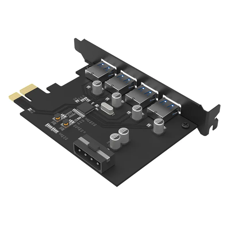 ORICO pci-e PCI E ЭКСПРЕСС riser card USB3.0 HUB 4 Порты USB адаптер Gigabit Ethernet с 15pin Питание Extender карты
