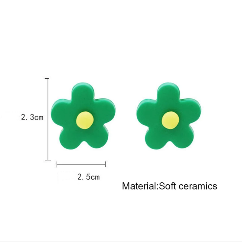 Cute Sun Flower Earring For Women Soft Pottery Diy Colored Simple Earrings Handmade Charms Fashion Jewelry Bijoux | Украшения и