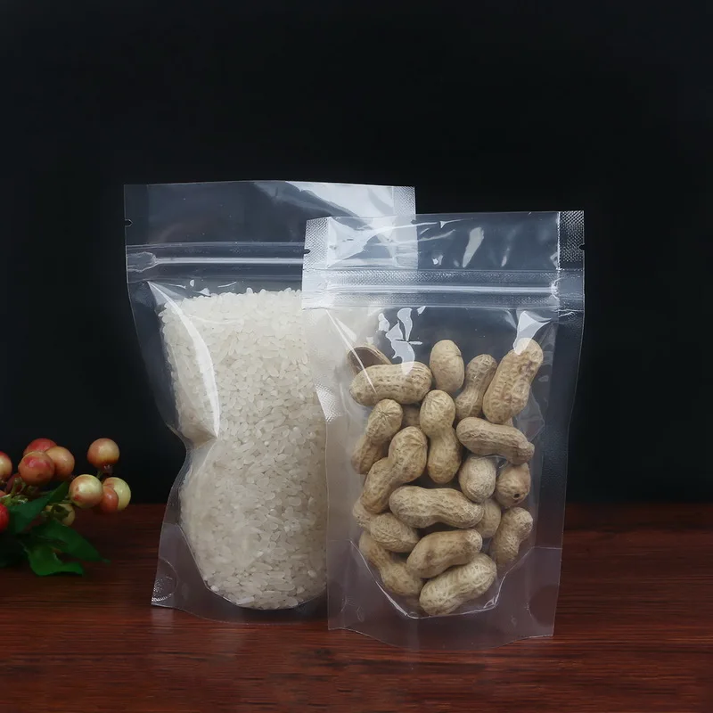 10 шт. высокий прозрачный пластик Ziplock сумка для продуктов чай подарочные пакеты чай вертикально стоящий пакет подарок фрукты чай Упаковка мешочки