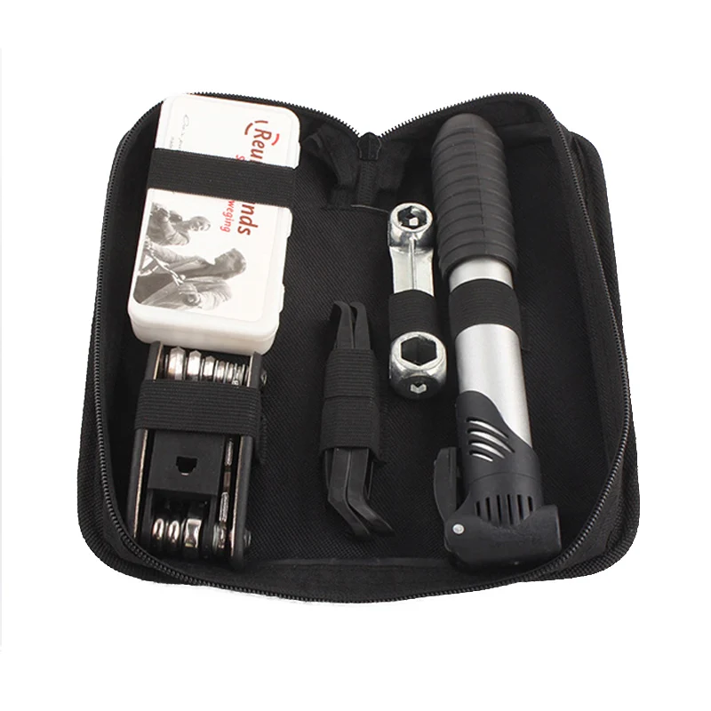 

Bicycle Tool Bag Multi-function Tire Repair Kits Folding Kit Set With Pouch Pump 16 In 1 Repair Tool for Bike Bicycle R0176