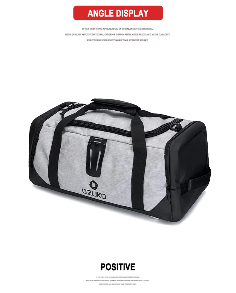 OZUKO New Multifunctional Large Capacity Men Travel Duffle Bag Waterproof Oxford Shoulder Bag Men's Backpack Luggage Handbags