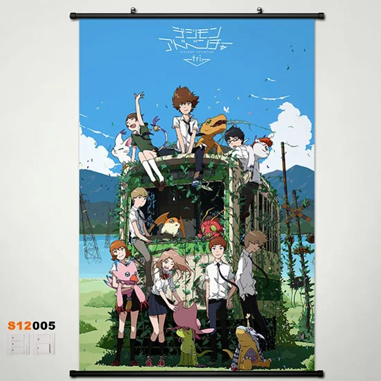 Аниме Манга DIGIMON Приключения Настенная картина прокрутка 60x90 см обои 001 | Дом и сад