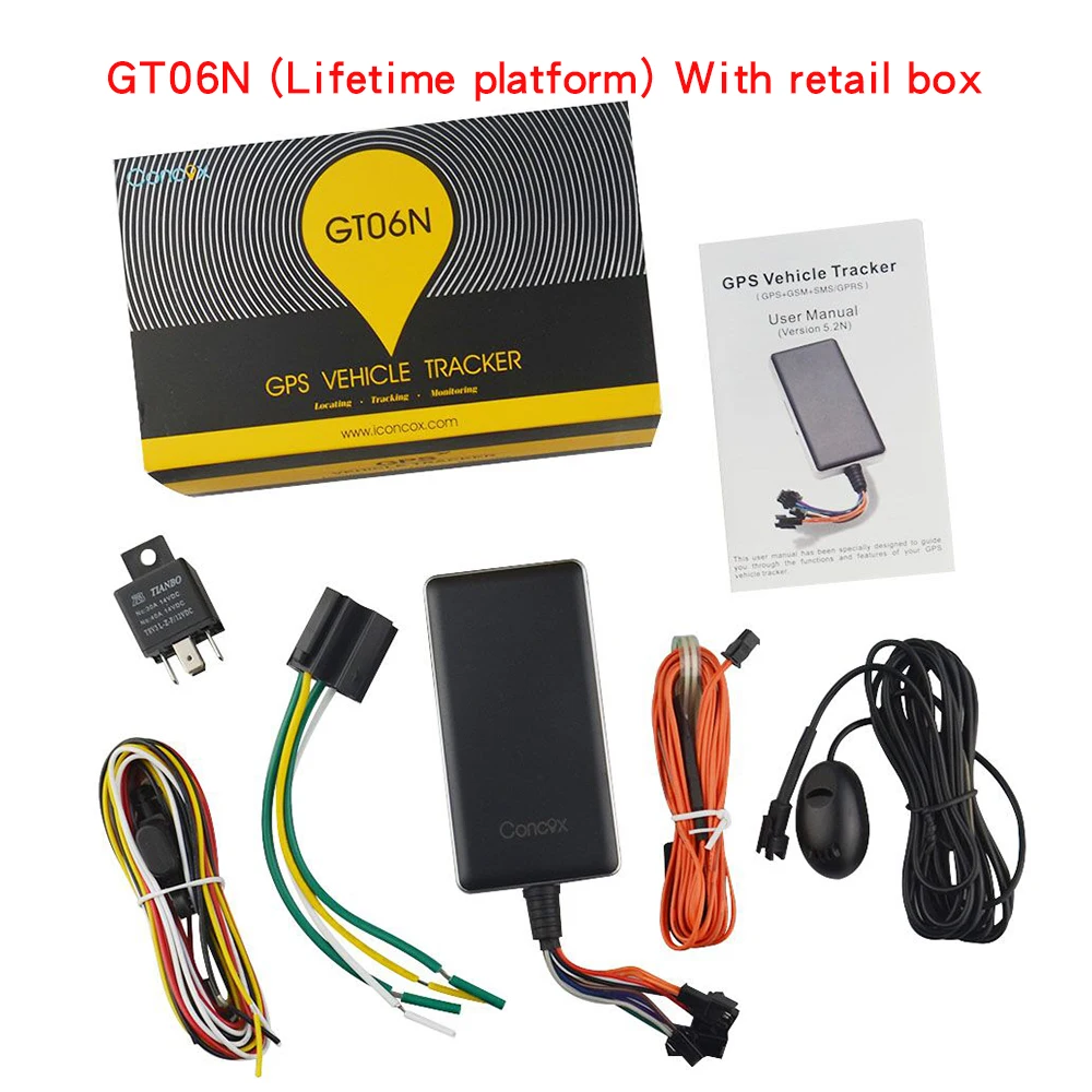 With box(Lifetime) Многофункциональный автомобиля GSM gps трекер GT06N отрезать нефть SOS сигнал в режиме реального времени отслеживать локатор Встроенный GSM/gps антенны - Цвет: With box(Lifetime)