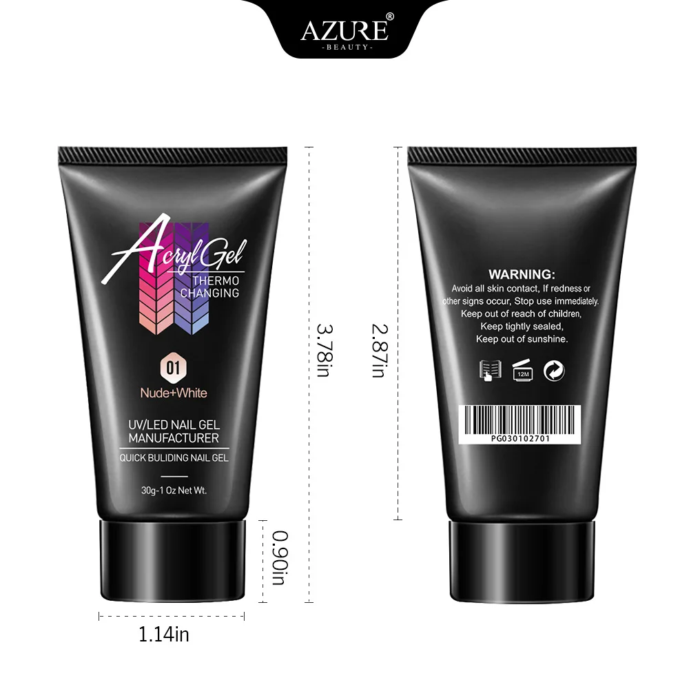 Акриловый удлиняющий УФ-гель Azure Beauty 6 шт./лот СВЕТОДИОДНЫЙ для дизайна ногтей