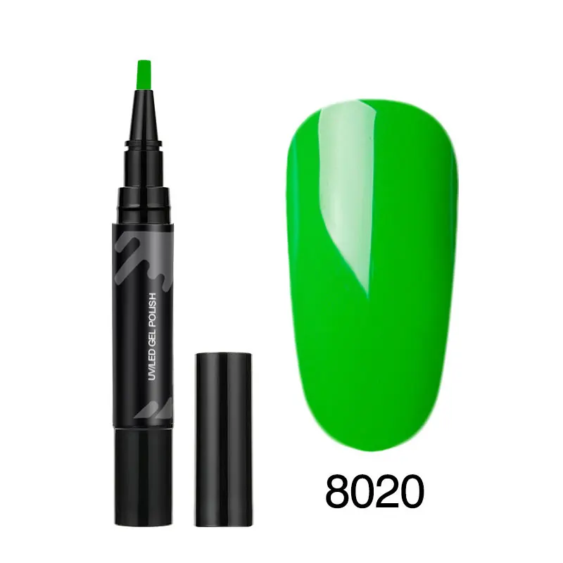 8020 Color LKE 3 Step Nail Gel Art Semi Permanent UV Hybrid Nail Gel Polish Nail Varnish Brush Pen Soak Off 10 seconds fast drying - Цвет: 8020 Color