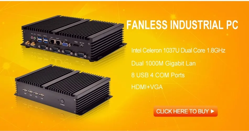 Компактный промышленный ПК с Celeron 1037u i5 3317U процессор на плате, X86 мини ПК dual LAN 2*1000 M LAN 4* COM 4* USB 3,0 HDMI