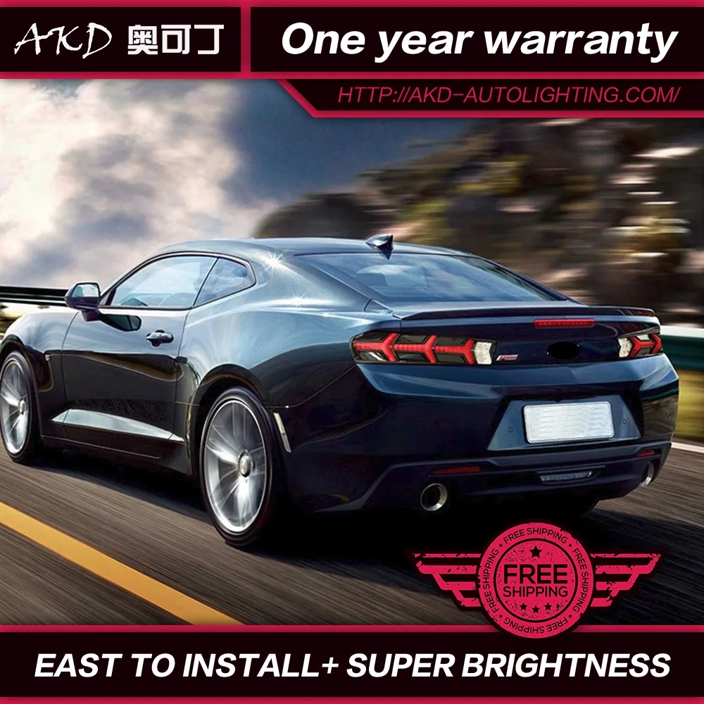 AKD Car Styling For Chevrolet Camaro 2016-2018 taillights LED Dynamic turn signal Tail Lights Rear Lamp DRL+Brake+Park | Автомобили и