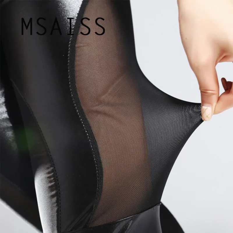 Черные леггинсы MSAISS в стиле панк готика модные женские сексуальные из