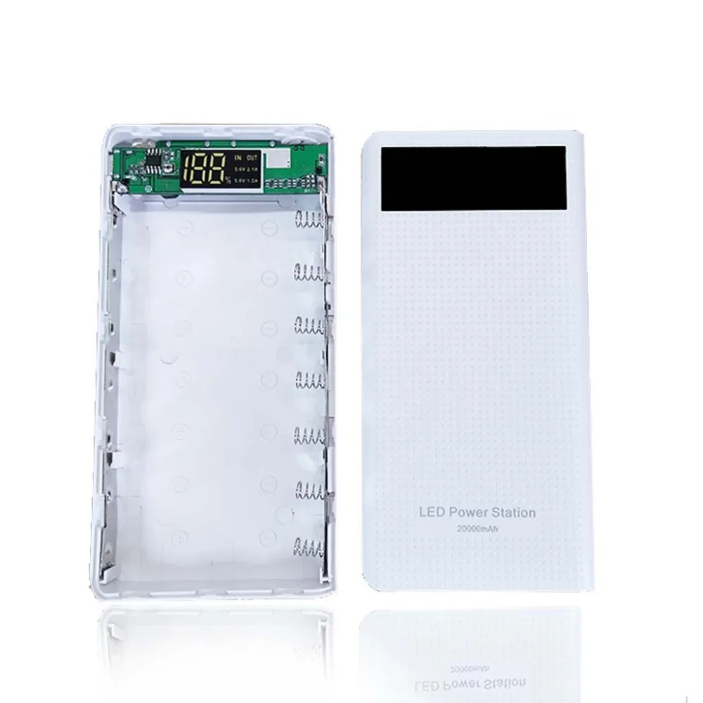 Двойной USB 7x18650 аккумулятор DIY Power Bank Box держатель для Мобильный телефон планшетный