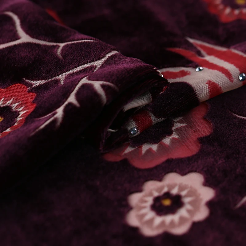 Ажурная бархатная ткань 8 мм Высококачественная шелковая Чонсам для платья