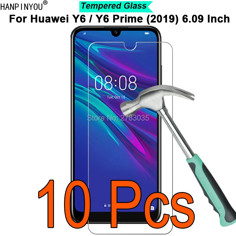 

10 Pcs/Lot For Huawei Y6 Y6 Prime (2019) 6.09" 9H Hardness 2.5D Ultra-thin Toughened Tempered Glass Film Screen Protector Guard