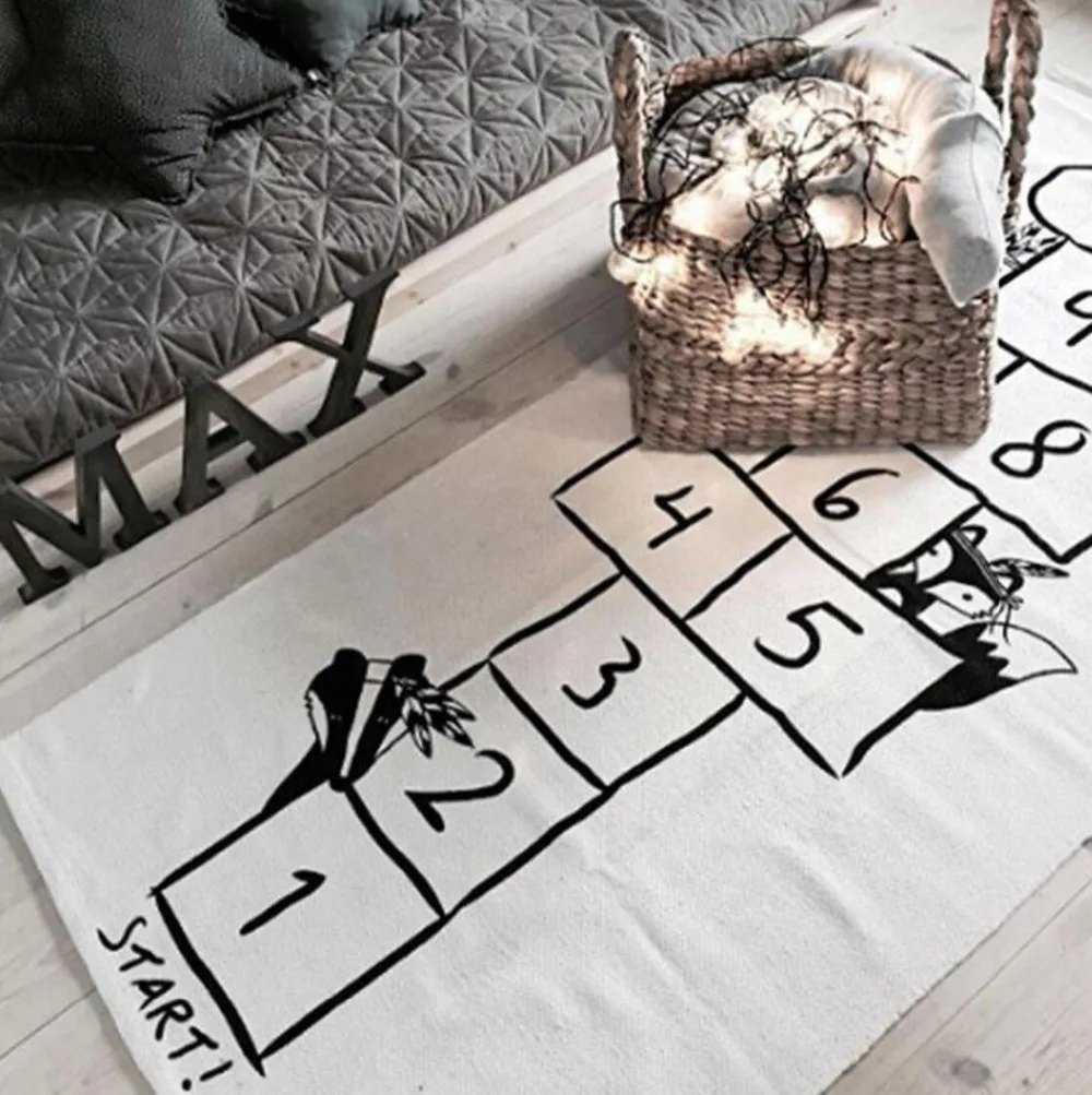 Детские игровые коврики решетки с буквенным принтом хлопковые игры ковер