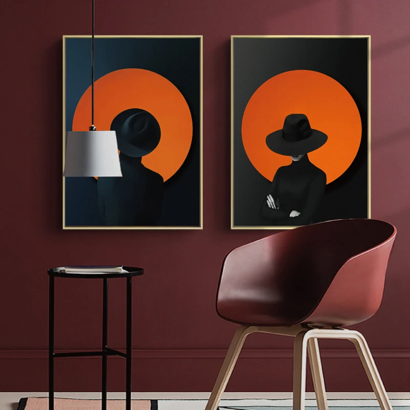 Абстрактная мода современная девушка холст для покупок картина печатный плакат