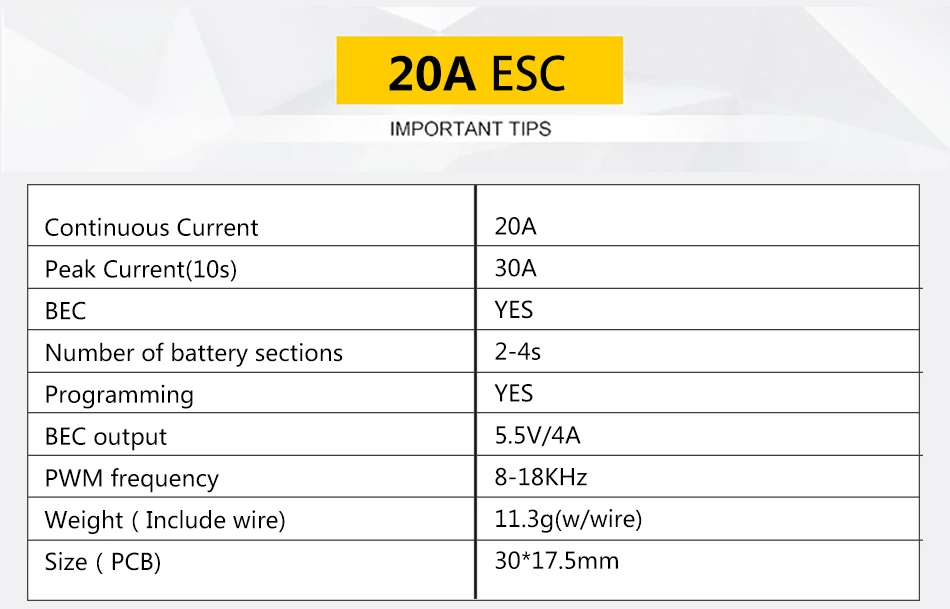 VGOOD бесщеточный ESC 6A/12A/20A/30/40A/60A/80A/100A/120A 2 с 32-бит с 1.5A SBEC для неизменяемой геометрией крыла RC самолет запасные части
