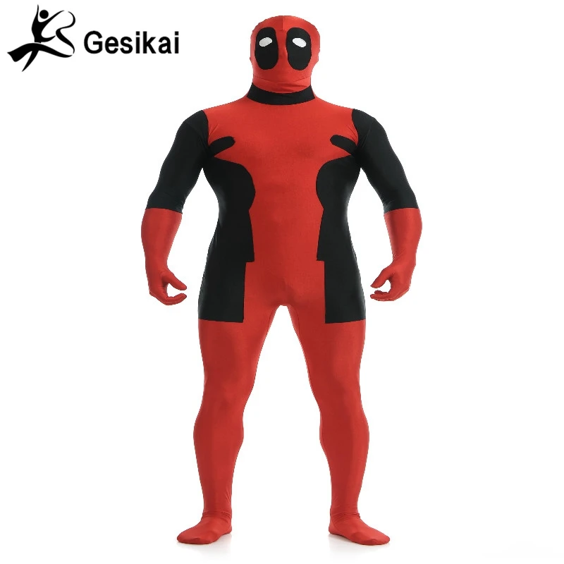 

24 Hrs Shipping Out Mens Deadpool Costume 3D Print Cosplay Spandex Zentai Bodysuit Male Deadpool Halloween Costume