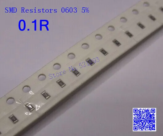 Чип резисторы 0603 0 1 Ом 0.1R 5% SMD 1/10 Вт 500 шт./лот|smd resistor|resistor 0603chip resistors |