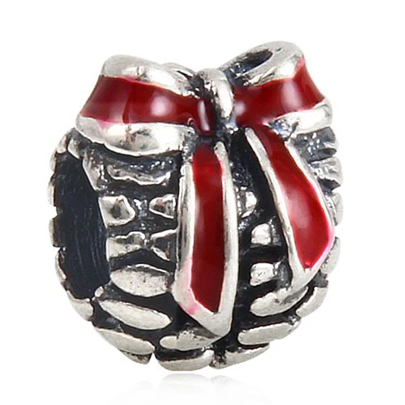 Pinecone Gifts Sambaah Рождественский орнамент Pinecone Шарм стерлингового серебра 925 Рождественский шар бусы-колокольчики для оригинальных Pandora Рождественские подарки браслет - Цвет: Pinecone Gifts