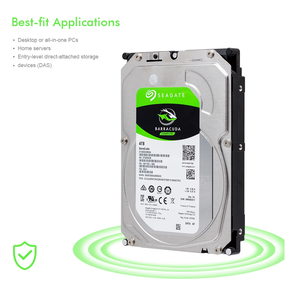 Оригинальный Seagate BarraCuda 4TB внутренний HDD 3 5 дюймов 256 МБ кэш игровой настольный
