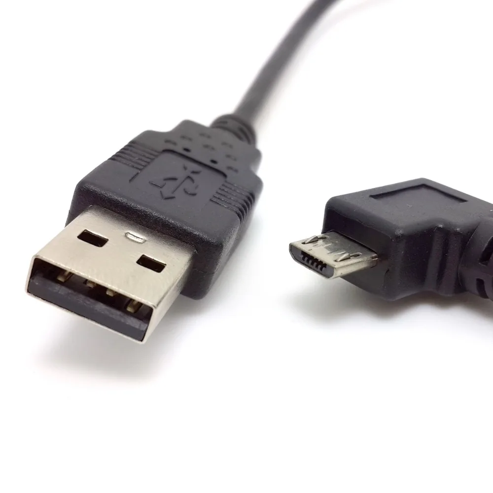Левый Угловой 90 градусов Micro USB штекер к 2 0 USB2.0 зарядный кабель для передачи данных