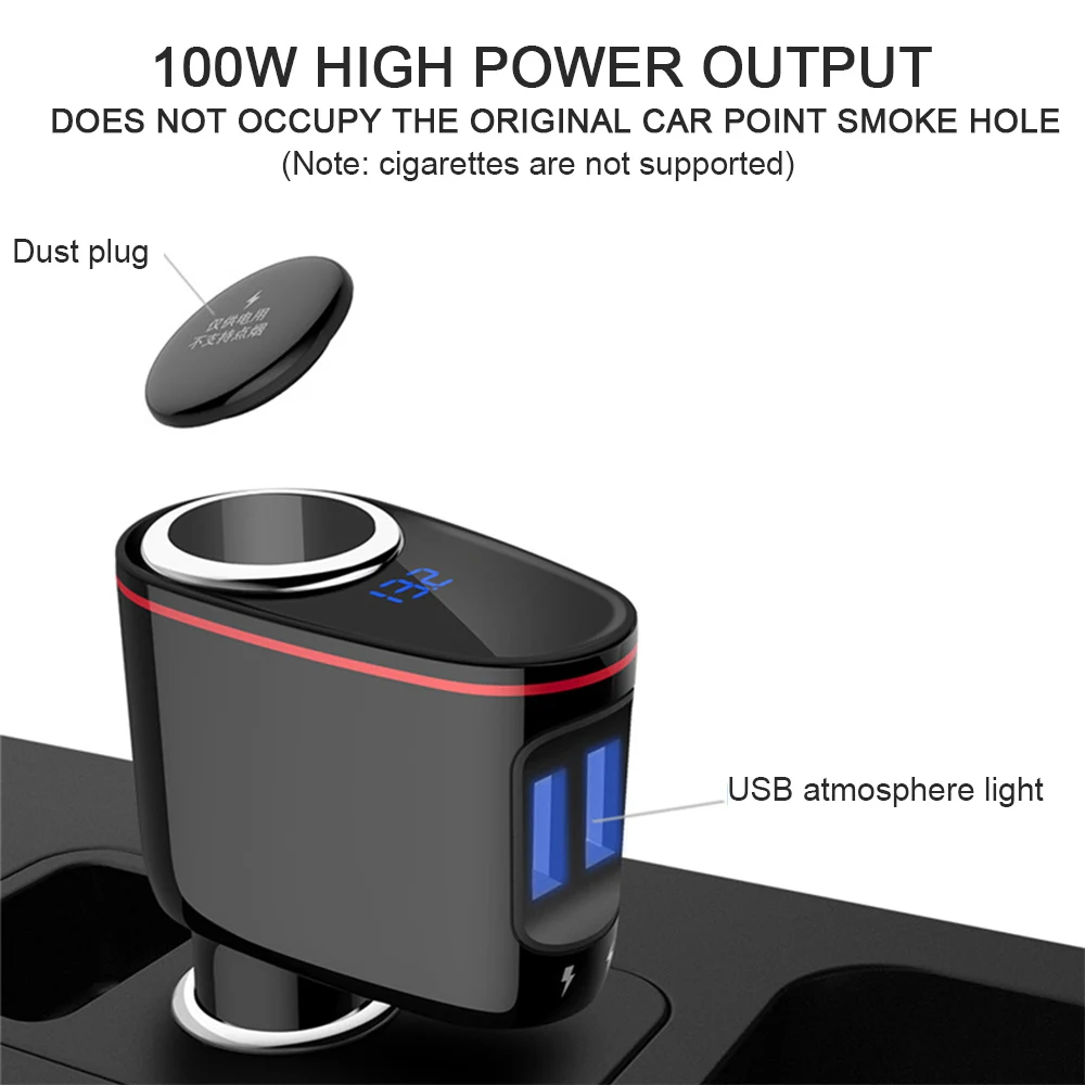 Dual USB светодиодный дисплей автомобиля Зарядное устройство Быстрая Зарядка