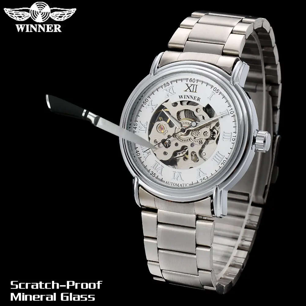 WINNER китайский бренд Мужские механические часы модные простые мужские наручные с
