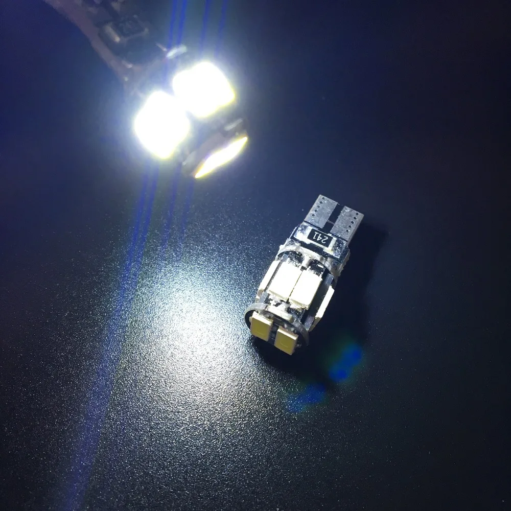 T10 Canbus! 50 шт. t10 W5W 194 168 5630 10 SMD Can bus без ошибок светодиодных лампочек белые 6000K Canbus лм |