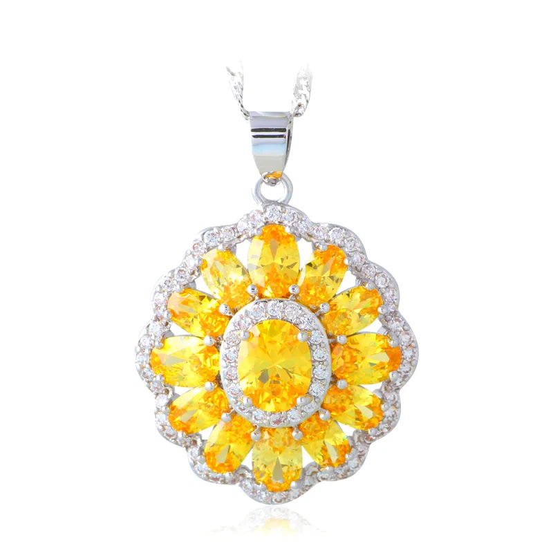 Rolilason белый циркон желтый Spar ювелирные комплекты для женщин штампованные