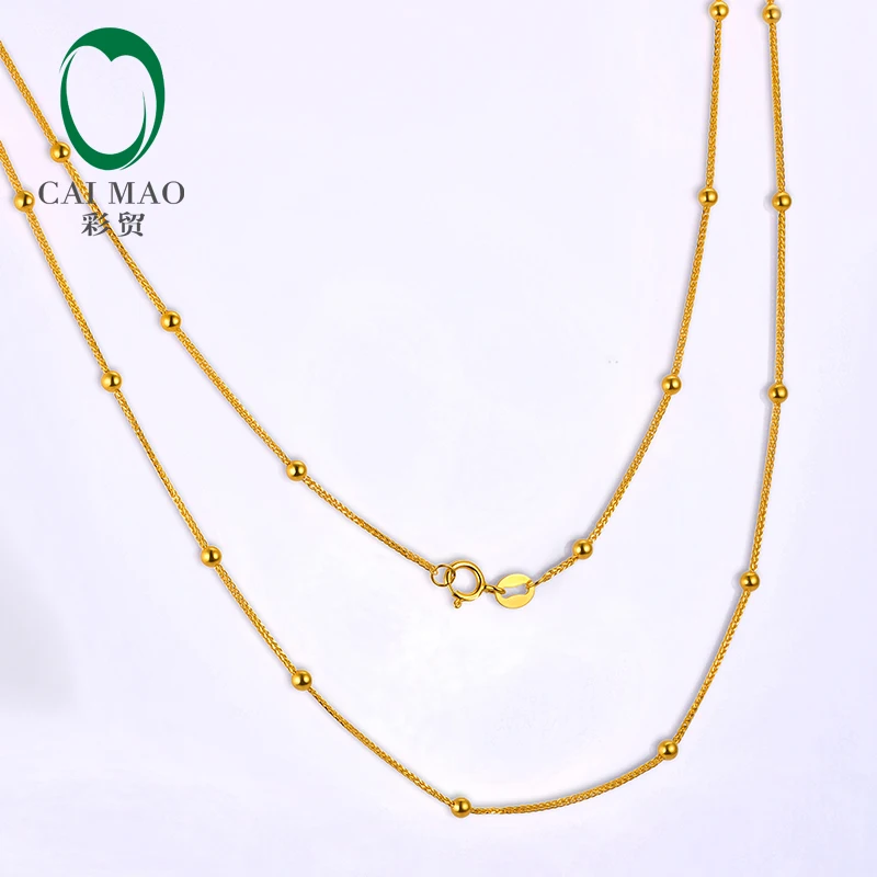 

CAIMAO Ladies 18kt Yellow Gold Balls Chain 18inch 45cm Length Wholesales Exquisite Design Fine Jewelry