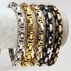 Мужские ювелирные изделия, Византийский браслет-цепочка из нержавеющей стали, ширина 5 мм, 7-11 дюймов, серебряный цвет, золотой цвет, свадебные браслеты