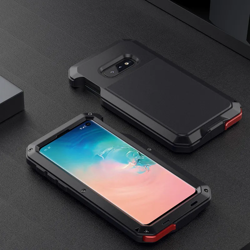 Для samsung Galaxy S10e металлический Алюминий бронированный противоударный чехол Heavy Duty Водонепроницаемый защитный чехол+ Защитная пленка из закаленного стекла