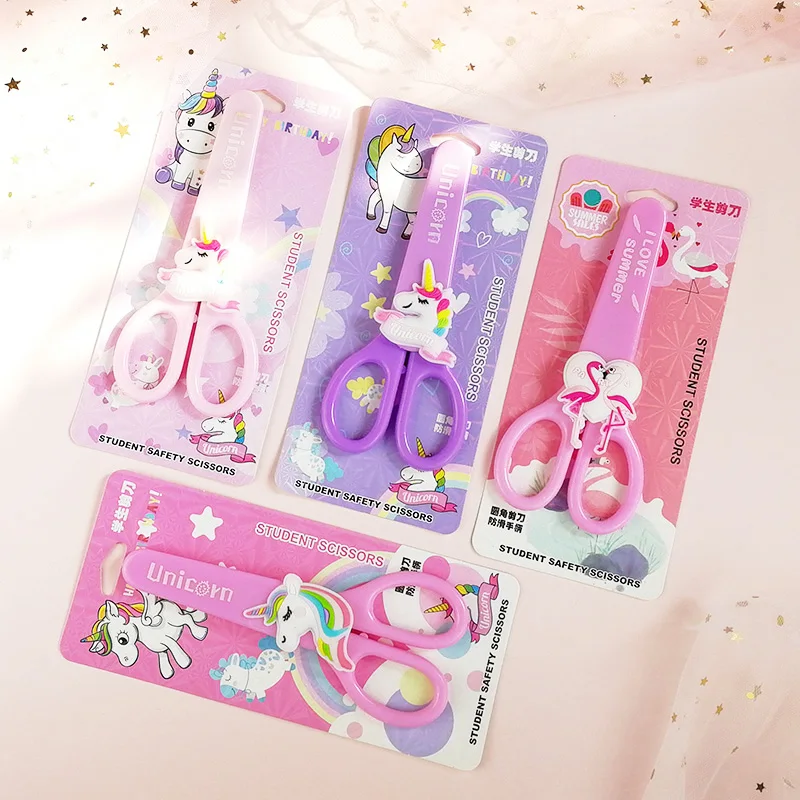 Мультяшный Единорог Фламинго Студенческая защитная бумага-ножницы с защитным