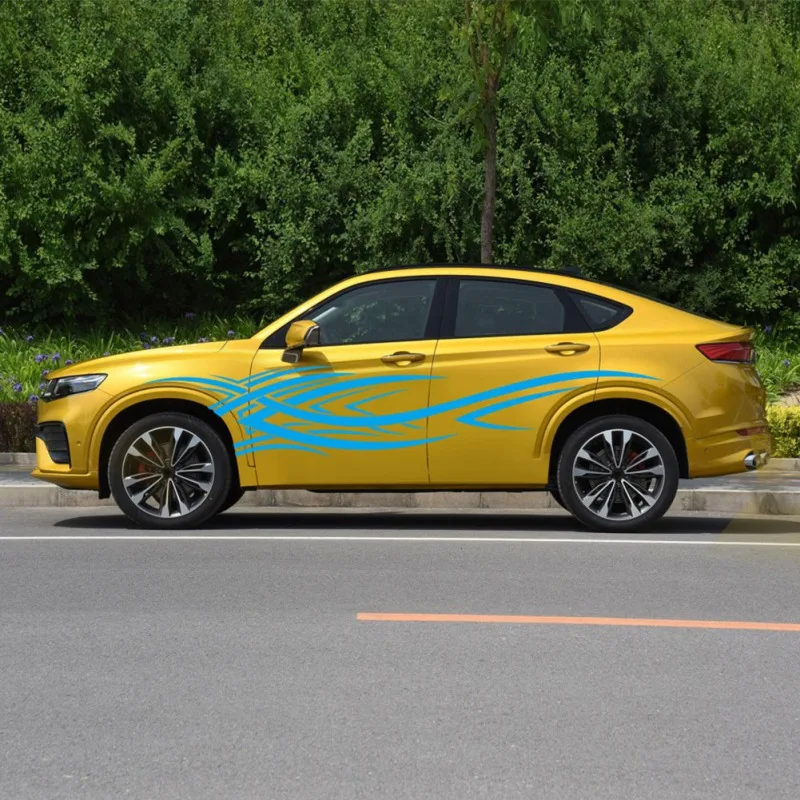 ONEWELL Универсальная автомобильная боковая виниловая наклейка с пламенем большая