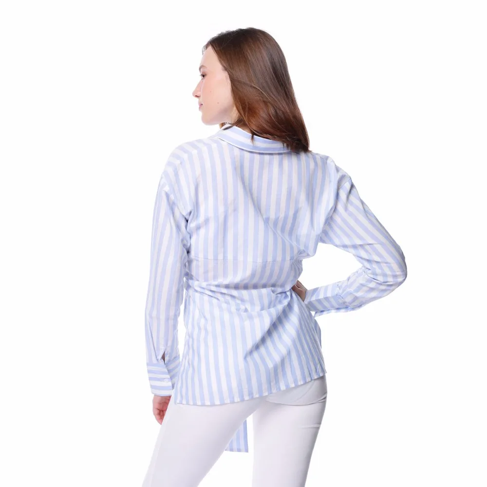 Женская блузка с V образным вырезом и длинным рукавом на пуговицах|Блузки| |