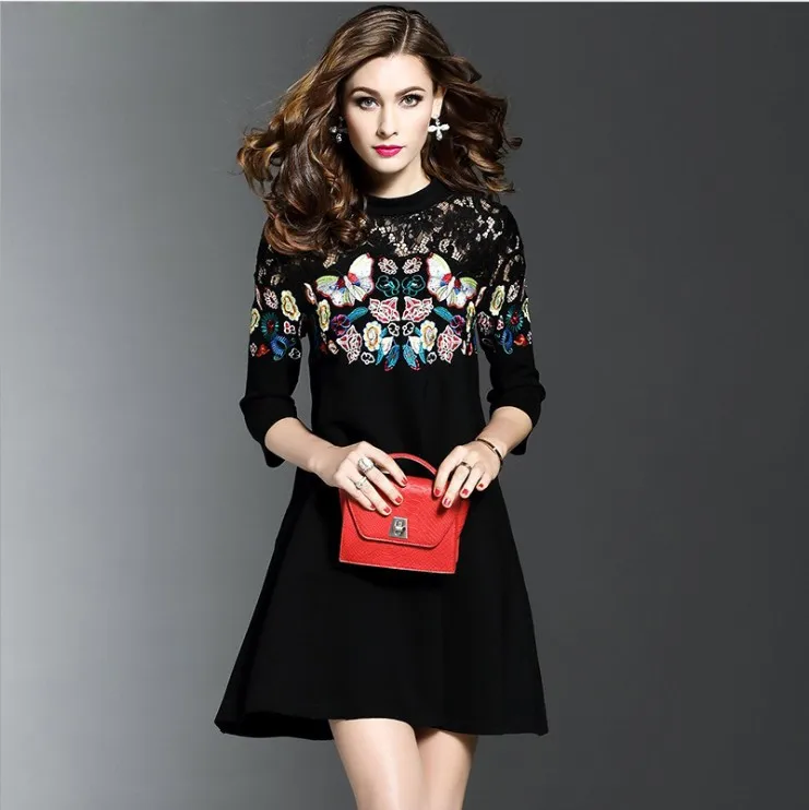 Элегантное весенне осеннее платье высокого качества в европейском и