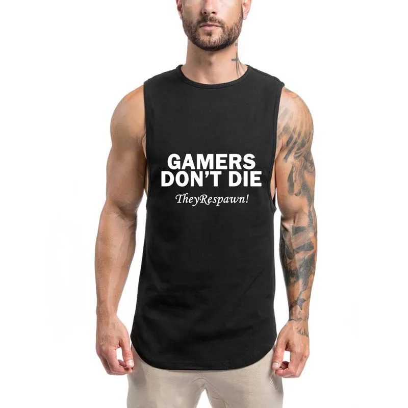 Gamers don't die футболка для выступлений Мужская рубашка без рукавов в английском