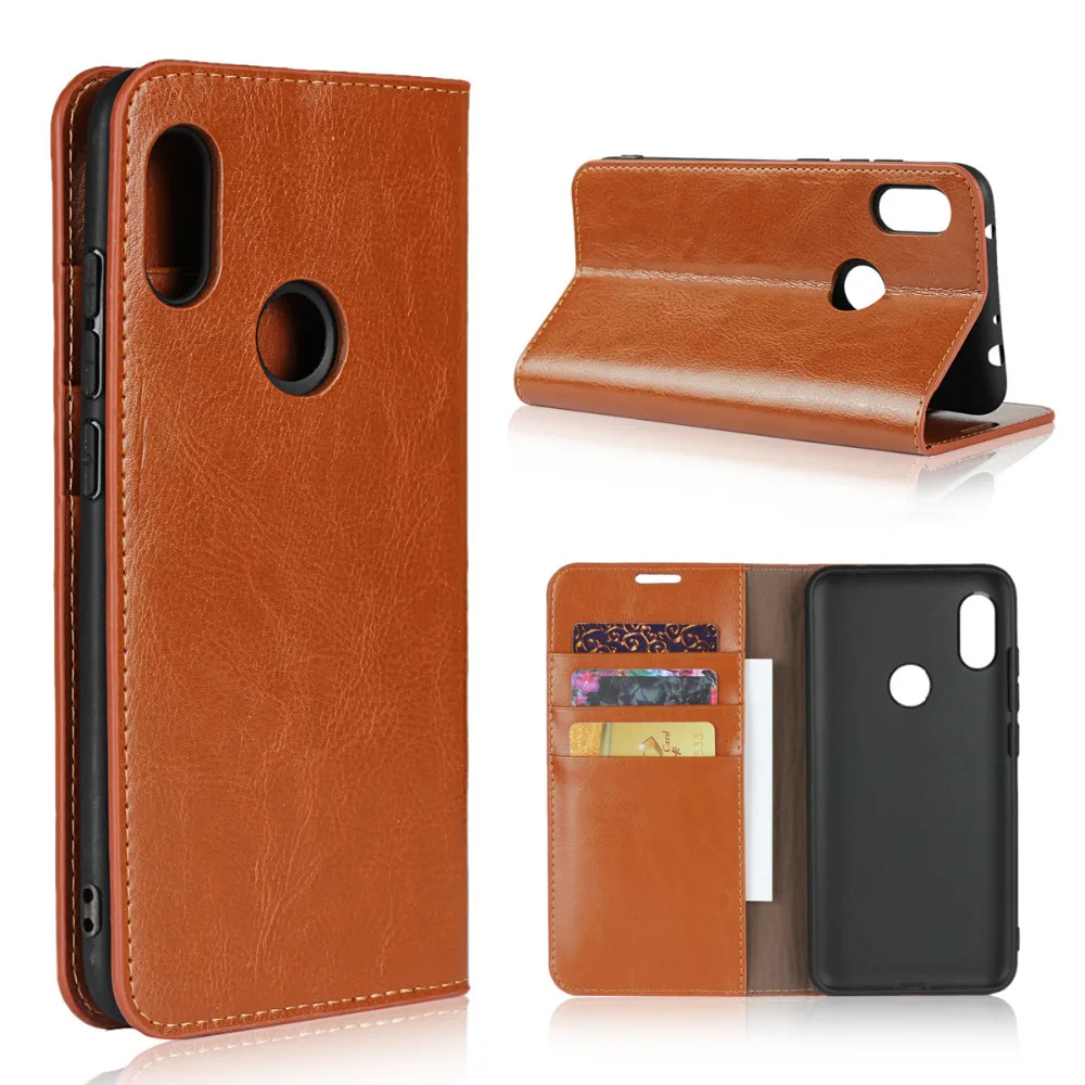 LUCKBUY роскошные чехлы-бумажники из натуральной кожи для Xiaomi Redmi S2 5 Plus 6A 6 PRO Note 8 SE Mix 2s