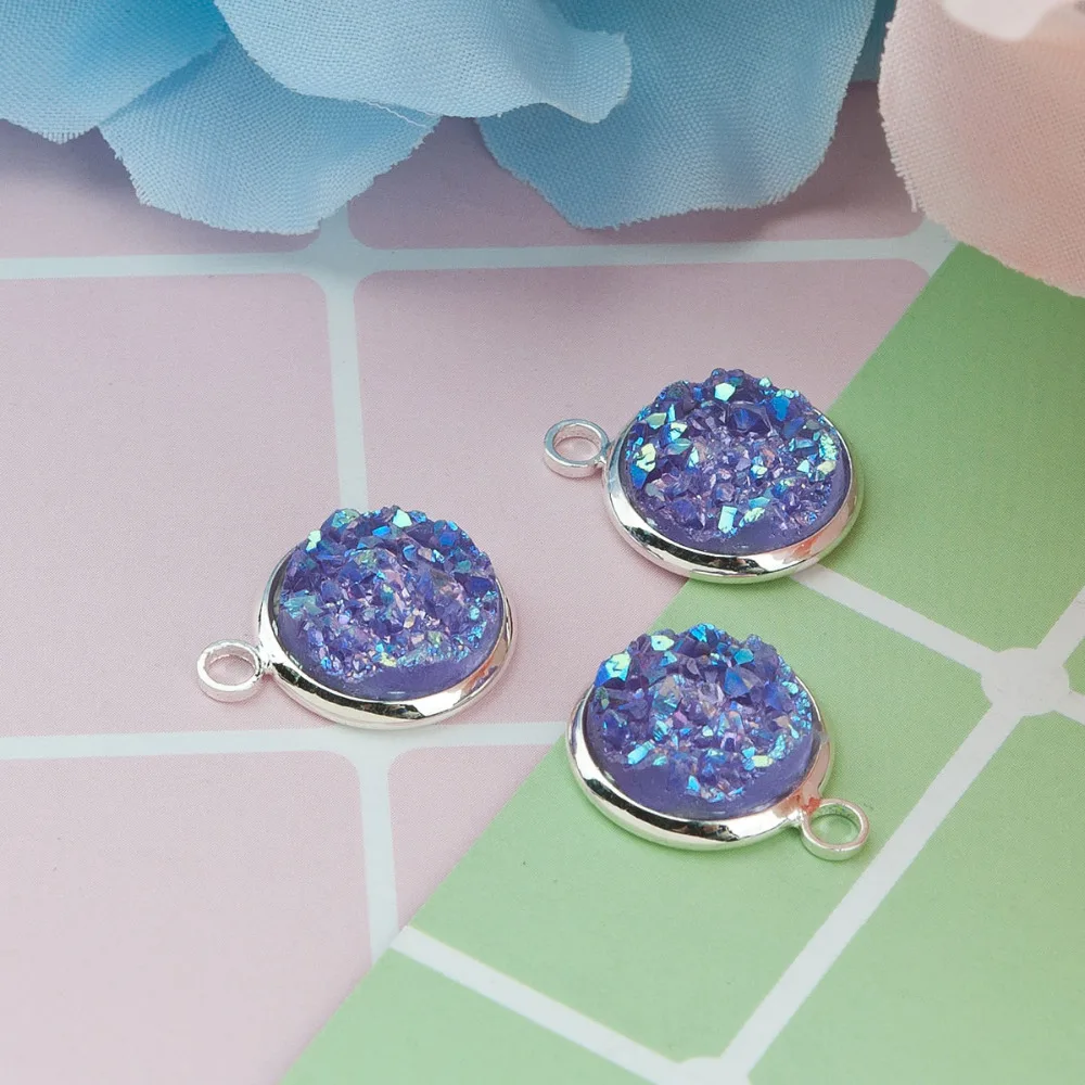 Подвески DoreenBeads из меди и смолы круглые подвески серебряного цвета аксессуары