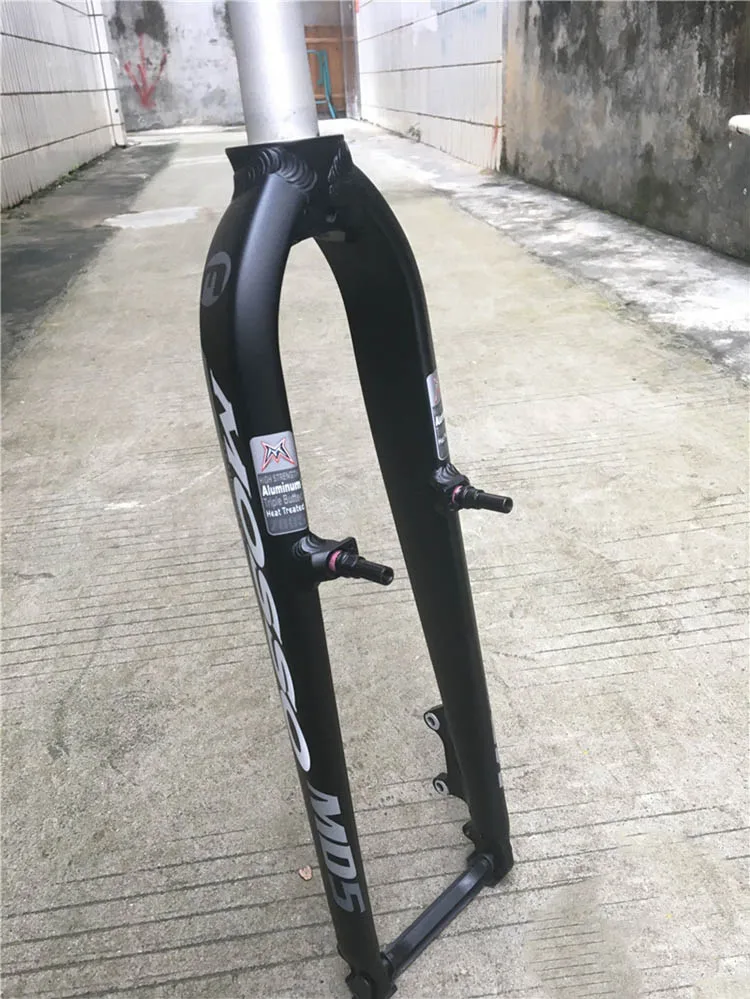 MD5 black gray MOSSO сплав 7005 2" MTB жесткая вилка 28,6 мм 1 1/8" дисковый тормоз V тормоз прямой 100 мм MD2 PRO вилки - Цвет: MD5 black gray