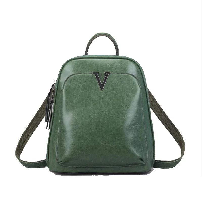 Женский рюкзак из натуральной кожи 209 новый стильный вощеной с натуральным