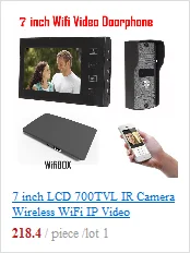 Беспроводной WiFi IP видео домофон видео запись домофон " ЖК-монитор 700TVL ИК камера Поддержка Android iPhone APP 1V2