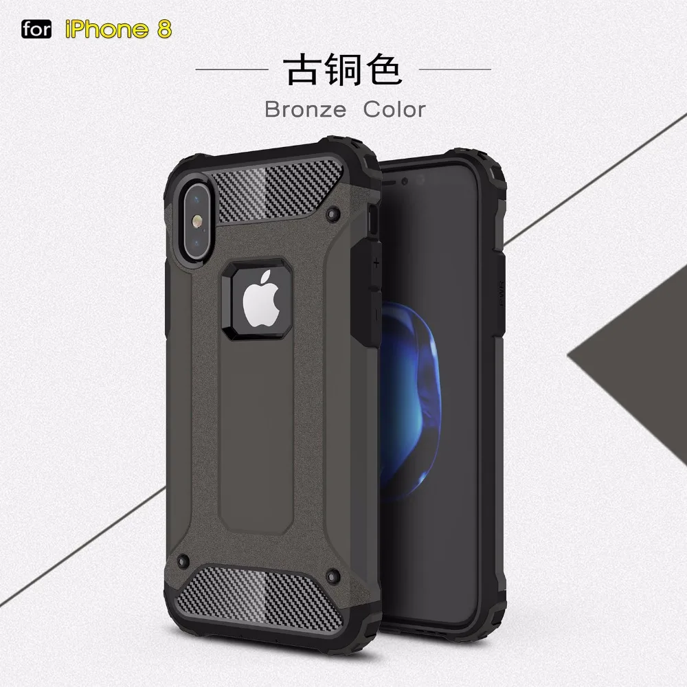 250 шт. для IPhone X Панцири случае антидетонационных противоударный Heavy Duty ТПУ ПК