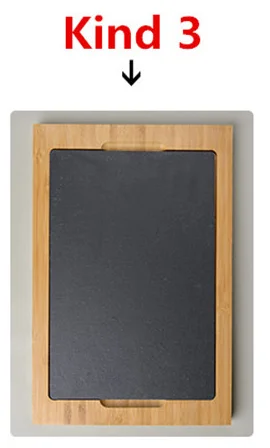 36x24cm kind 3 Деревянная доска с сланцевым камнем лоток кухня Западная тарелка черный коврик стейк десерт торт кухня Китай блюда для ресторана поставки - Цвет: 36x24cm kind 3