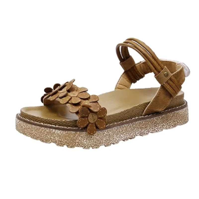 2018 nuevo verano suelto plataforma уступает grueso sandalias романас mujer Кориа moda flor playa Sandalias Zapatos| |