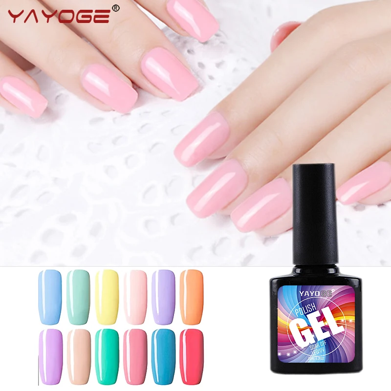 YAYOGE MACARON 10 мл Гель лак для ногтей Лак 12 цветов УФ светодиодный длительный