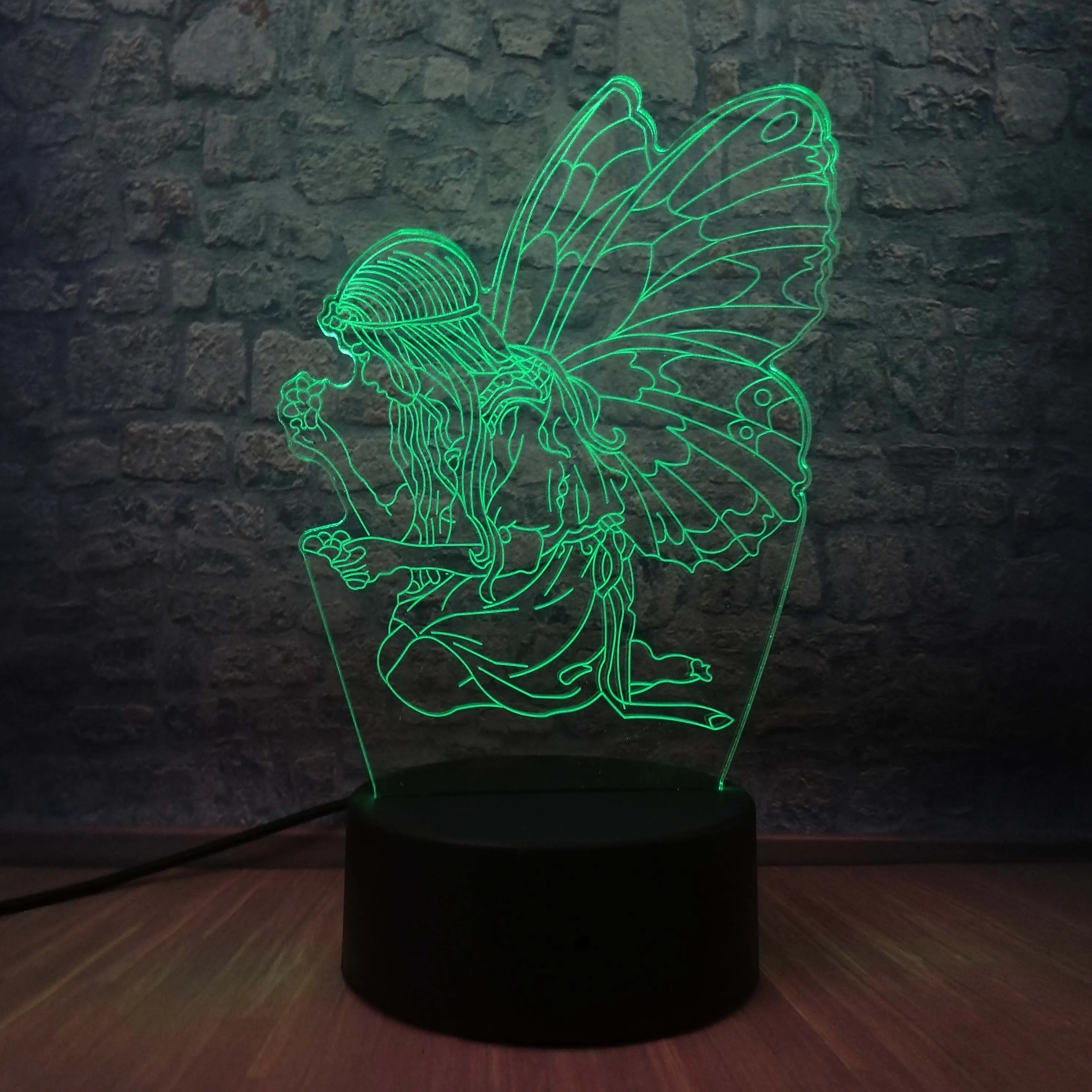 Декор для дома Бабочка Фея девушка крыло Ночник светильник 3D версия лампа