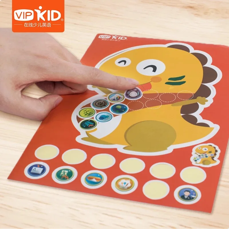 Новый VIPKID Дино: плоский стикер детские игрушки Детская хобби коллекции Dino во всех