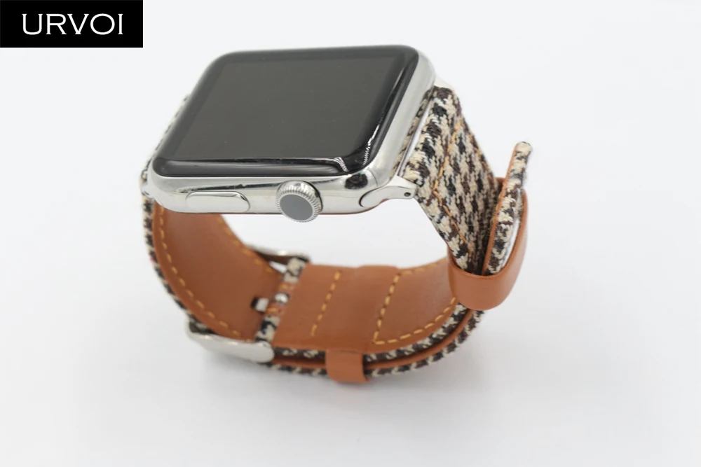 Тканевый ремешок URVOI для apple watch series 6 SE 5 4 3 2 1 браслет iwatch Холщовый с классической